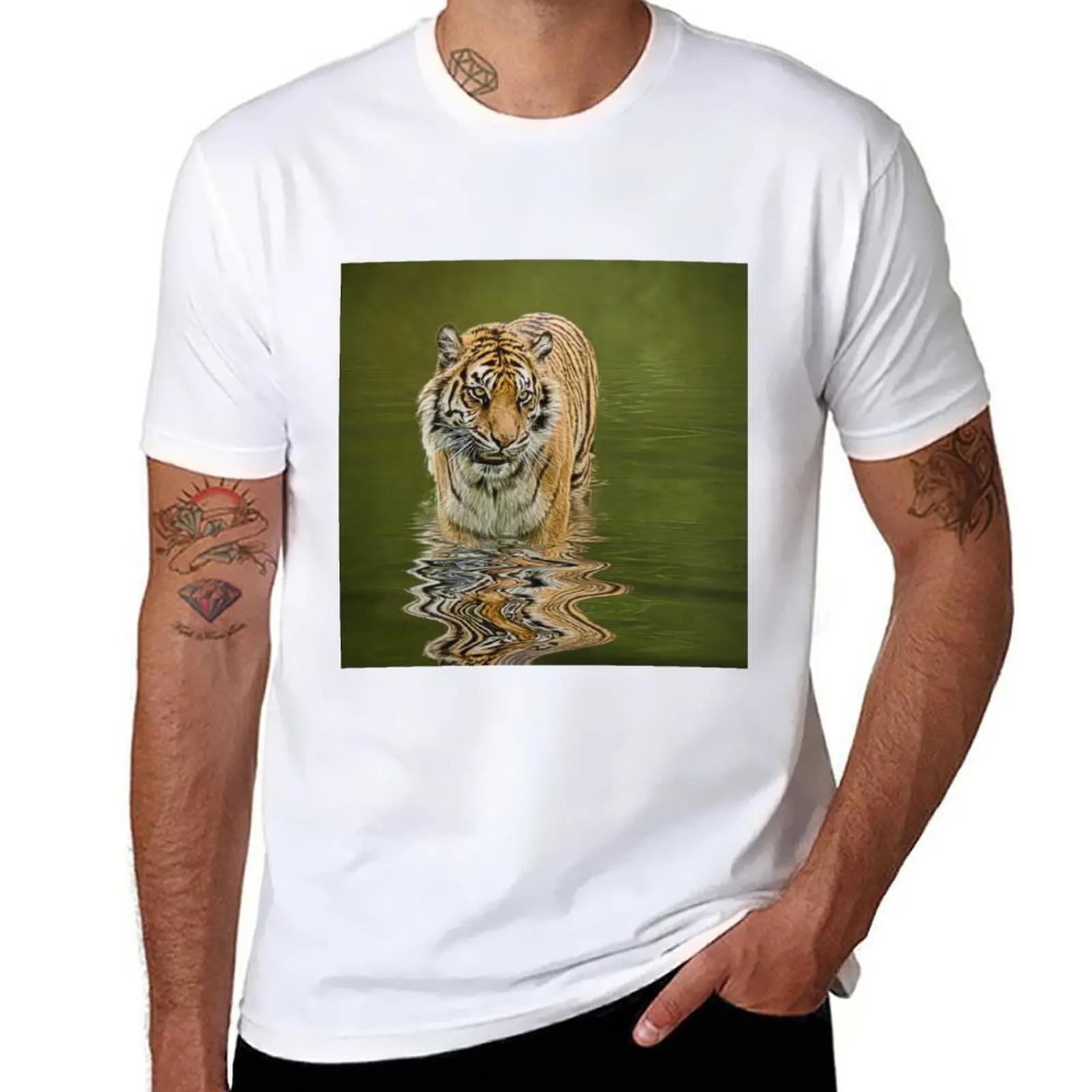 타이거 반사 티셔츠, 맞춤형 티셔츠, 미적 의류, 남성 티셔츠, 신제품